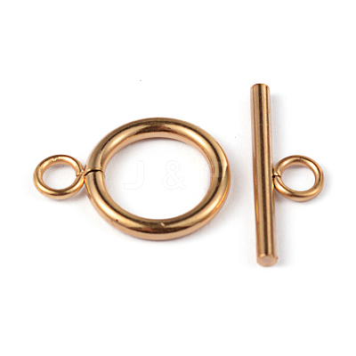 Ion Plating(IP) 304 Stainless Steel Ring Toggle Clasps X-STAS-L176-12G-A-1