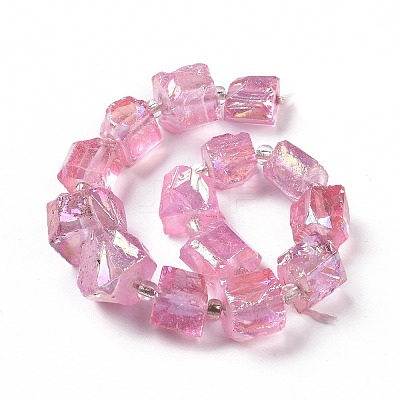 Electroplated Natural Quartz Beads Strands G-G767-02-09-1