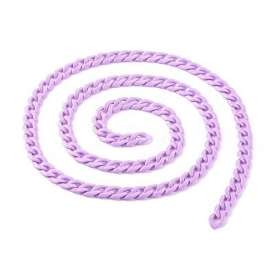 7 Strands 7 Colors Handmade Opaque Acrylic Curb Chain AJEW-JB00989-1