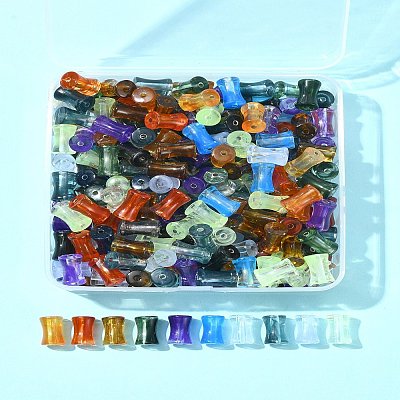 250Pcs Gradient Color Transparent Acrylic Beads OACR-FS0001-93-1