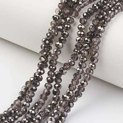 Electroplate Transparent Glass Beads Strands EGLA-A034-T2mm-P14-1