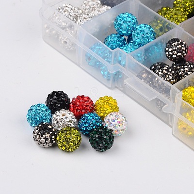 Round Polymer Clay Rhinestone Beads RB-X0010-1