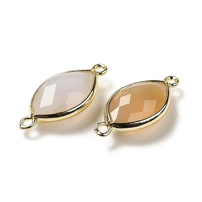 Natural Grey Agate Faceted Connector Charms G-K347-03G-16-1