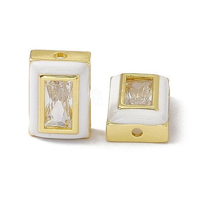 Rack Plating Brass Rectangle Beads KK-C007-14G-05-1