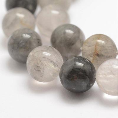 Natural Cloudy Quartz Beads Strands G-E376-6mm-01-1