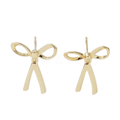 Rack Plating Bowknot Brass Stud Earrings for Women EJEW-NH0002-03G-1