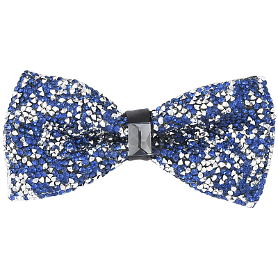 1Pc Polyester with Rhinestone Bow Ties for Bridegroom AJEW-SP0003-32D-1