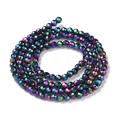 Electroplate Glass Beads Strands GLAA-H021-01B-FP11-1