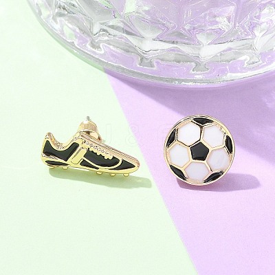 Brass Enamel Stud Earrings EJEW-Z080-01G-1