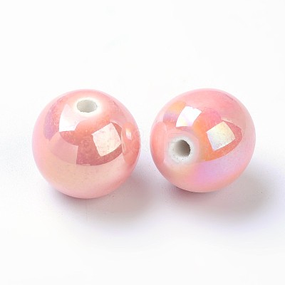 Glazed Porcelain Round Beads PORC-S490-8mm-06-1