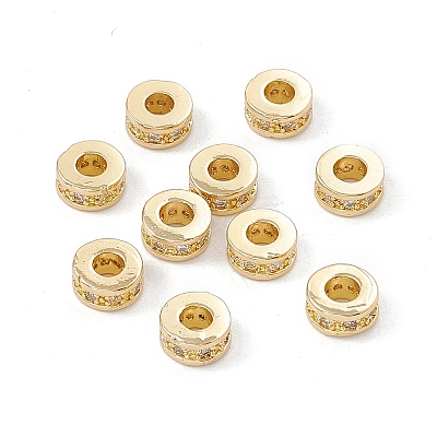 Brass Micro Pave Cubic Zirconia Beads ZIRC-F009-31-1