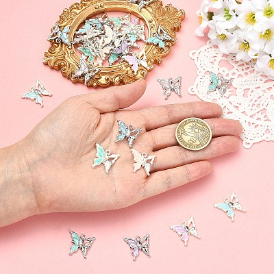 16Pcs 8 Styles Alloy Enamel Pendants FIND-YW0011-64-1