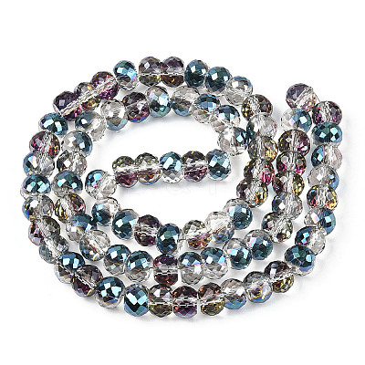 Electroplated Glass Beads Strands X-EGLA-Q092-8mm-A01-1