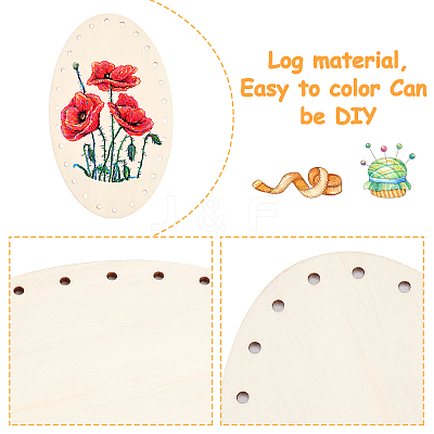 Wooden Knitting Crochet Bottoms Set WOOD-WH0027-18-1