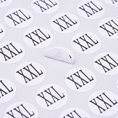 XXL Sizes Clothing Size Round Sticker Labels AJEW-WH0014-76C-1