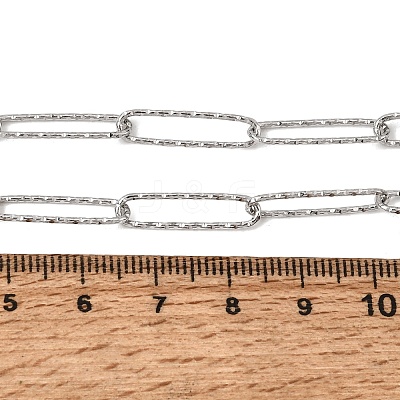 5MM 304 Stainless Steel Textured Paperclip Chain Necklaces for Women Men SA-CBA37BC-20P-1