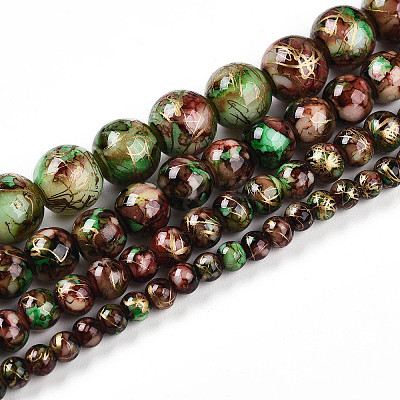 Baking Paint Glass Beads Strands DGLA-N003-4mm-B07-1