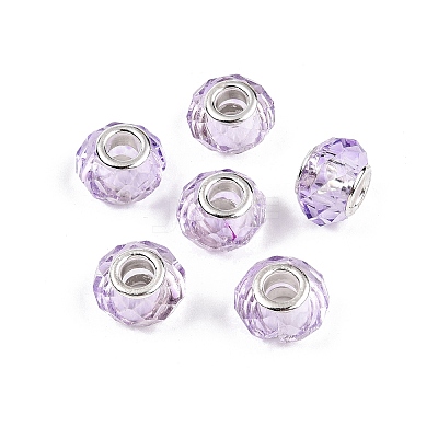 Baking Paint Transparent Glass European Beads GPDL-N004-C14mm-B04-1