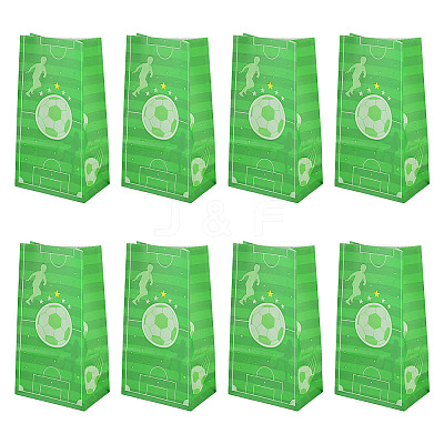15Pcs Football Pattern Paper Bakery Bags ABAG-TA0002-32C-1