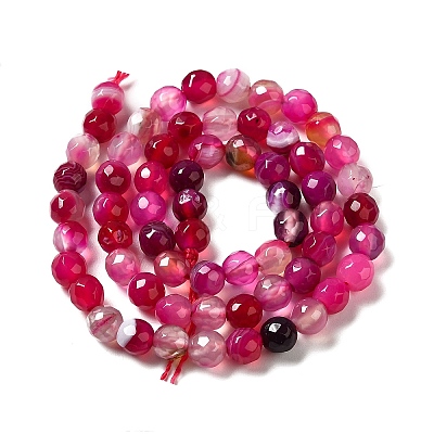 Natural Striped Agate/Banded Agate Beads Strands G-A246-8mm-13-1