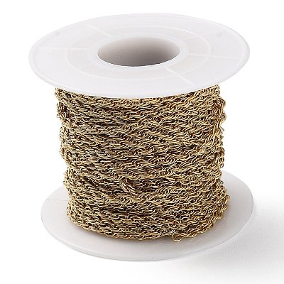 Ion Plating(IP) 304 Stainless Steel Rope Chains CHS-G027-08B-G-1