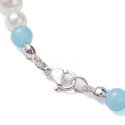 Acrylic Pearl & Luminous Beaded Necklaces for Women NJEW-JN04909-1