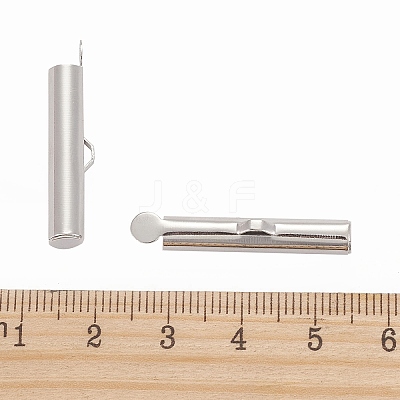 Brass Slide On End Clasp Tubes X-KK-P031-12P-1