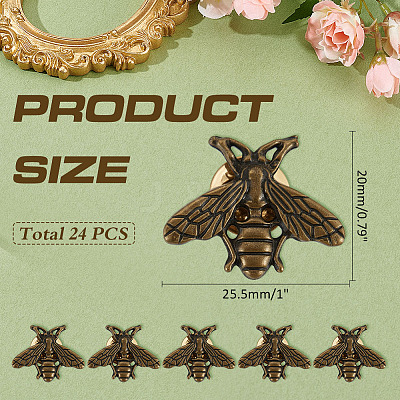 24Pcs Bees Alloy Brooch JEWB-ME0001-21AB-1