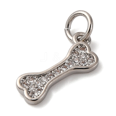 Brass Micro Pave Cubic Zirconia Pendants KK-P308-59P-1