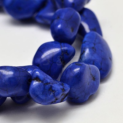 Dyed Nuggets Natural Howlite Beads Strands G-M139-12-A-1