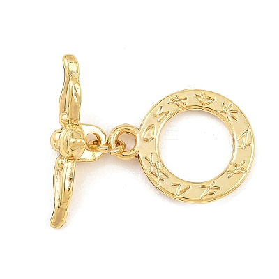 Brass Toggle Clasps KK-G548-42G-03-1