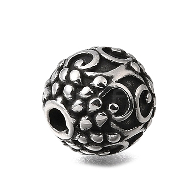 Engraved 304 Stainless Steel Beads STAS-H263-17AS-07-1