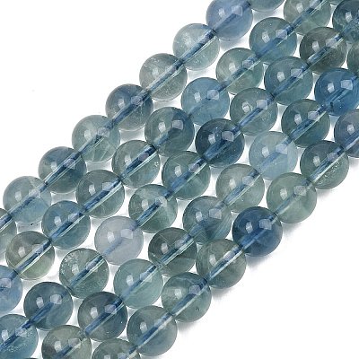 Natural Blue Fluorite Beads Strands GG-CBAF158-8mm-1