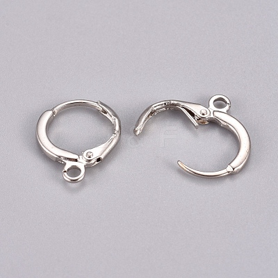 Brass Huggie Hoop Earring Findings KK-E138-N-NF-1