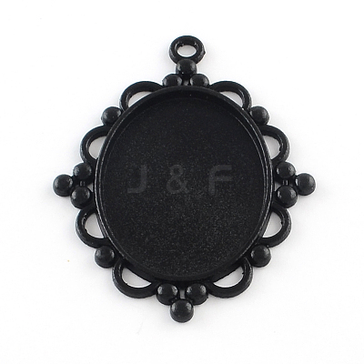 Electrophoresis Alloy Rhombus Big Pendant Cabochon Settings X-PALLOY-Q304-53-NR-1