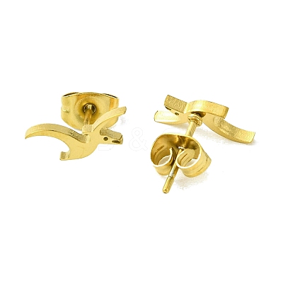 Cute Little Animal Theme 304 Stainless Steel Stud Earrings EJEW-B041-04I-G-1