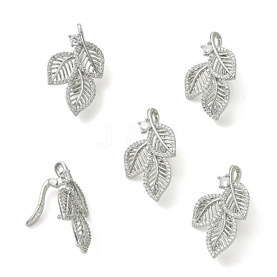 SHEGRACE Brass Micro Pave Clear Cubic Zirconi Twister Clasps XGRQ6B476-885P-1