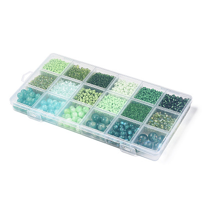 DIY 18 Style Resin & Acrylic Beads Jewelry Making Finding Kit DIY-NB0012-04E-1