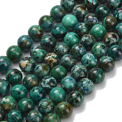 Natural Chrysocolla Beads Strands G-L642-B12-8mm-1