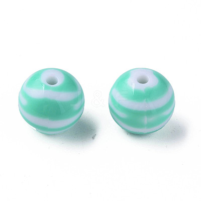 Opaque Striped Acrylic Beads MACR-S373-27B-07-1