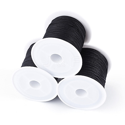 3 Rolls 3 Styles Round Nylon Braided Cord NWIR-TADJ0001-03D-1