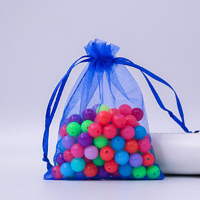 Rectangle Organza Drawstring Bags CON-PW0001-054A-02-1