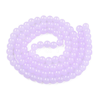 Imitation Jade Glass Beads Strands DGLA-S076-8mm-27-01-1