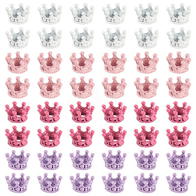 48Pcs 4 Colors Alloy Crown European Beads FIND-TA0010-45-1