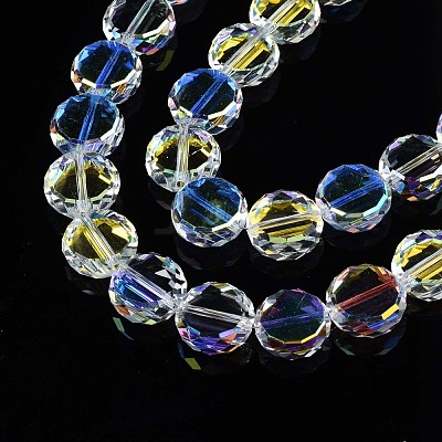 Electroplate Transparent Glass Beads Strands EGLA-N002-23A-B01-1