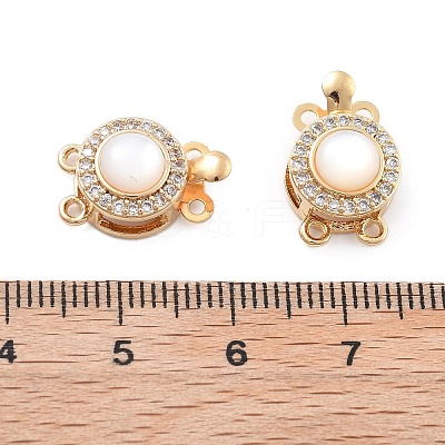 Brass Micro Pave Clear Cubic Zirconia Box Clasps KK-B125-04G-1