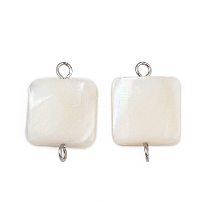 Natural Shell Square Connector Charms X1-STAS-D378-27P-1