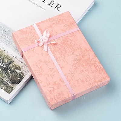 Jewelry Cardboard Boxes with Flower(Color Random Delivery) and Sponge Inside LS-CBOX-R023-4-1