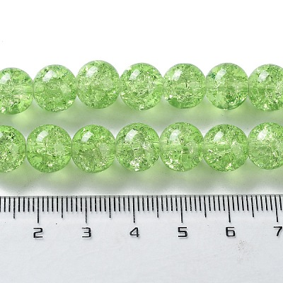 Spray Painted Crackle Glass Beads Strands CCG-Q001-10mm-11-1