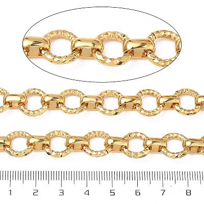 304 Stainless Steel Textured Ring Link Chains CHS-K023-11B-G-1